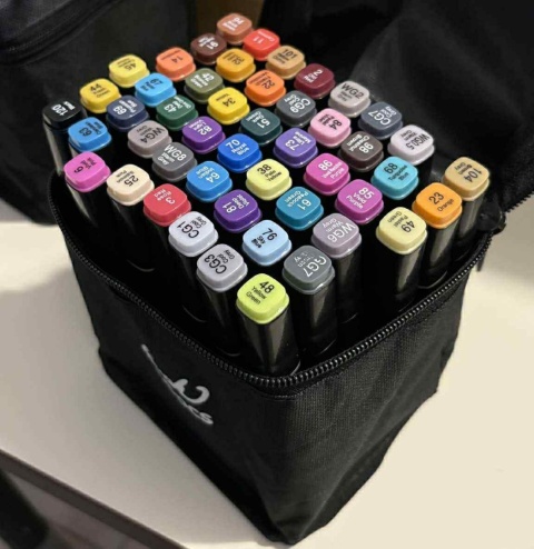 MARKERY ALKOHOLOWE 48 SZT Flamastry Mazaki Pisaki Dwustronne