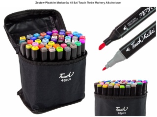 MARKERY ALKOHOLOWE 48 SZT Flamastry Mazaki Pisaki Dwustronne