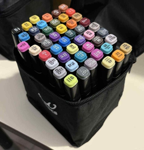 MARKERY ALKOHOLOWE 80 SZT Flamastry Mazaki Pisaki Dwustronne